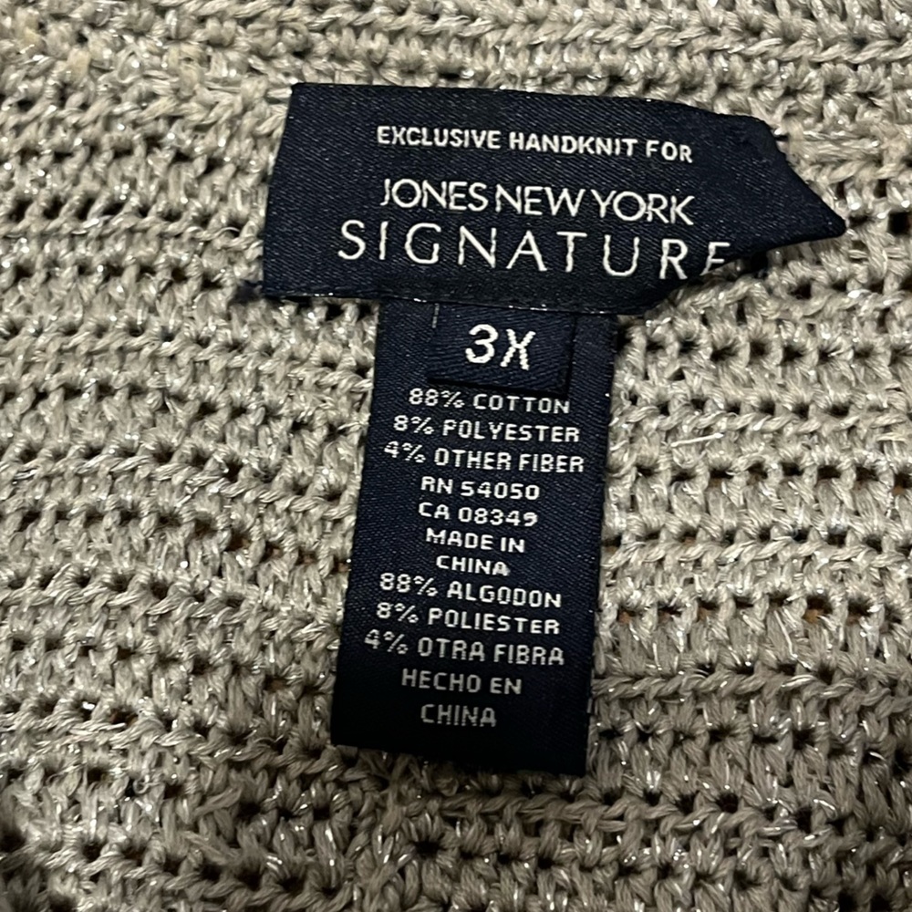 Jones New York Signature – Embellished Handknit Cardigan (3X) - Picture 3 of 10